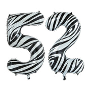 Folieballon 52 jaar zebra 86cm