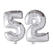 Folieballon 52 jaar zilver 41cm