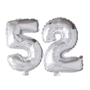 Folieballon 52 jaar Zilver 66cm