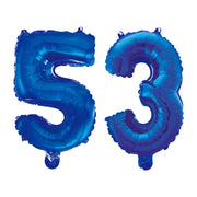 Folieballon 53 jaar blauw 41cm