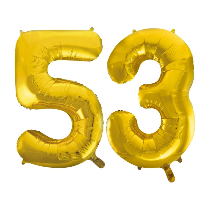 Folieballon 53 jaar Goud 66cm
