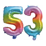 Folieballon 53 jaar Regenboog 41cm