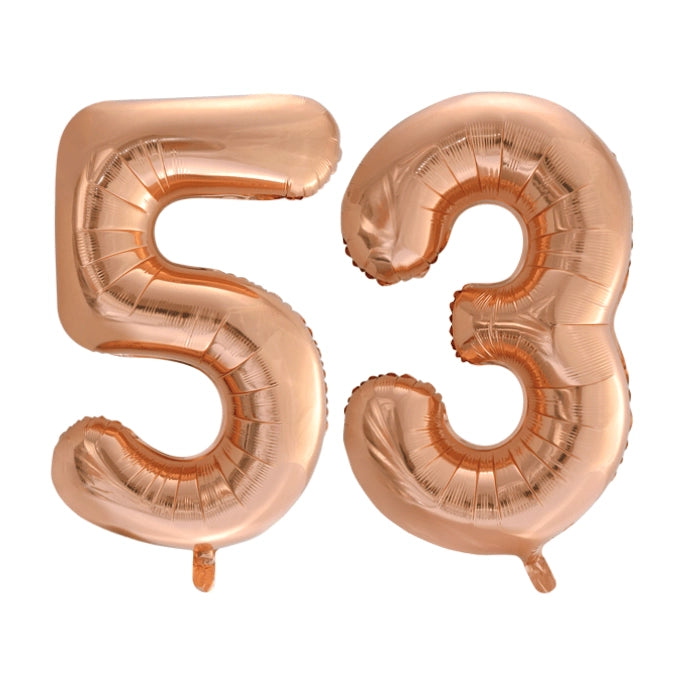 Folieballon 53 jaar Rosé Goud 86cm