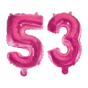 Folieballon 53 jaar roze 86cm