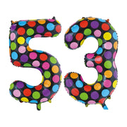 Folieballon 53 jaar stippen 86cm