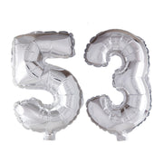 Folieballon 53 jaar Zilver 66cm