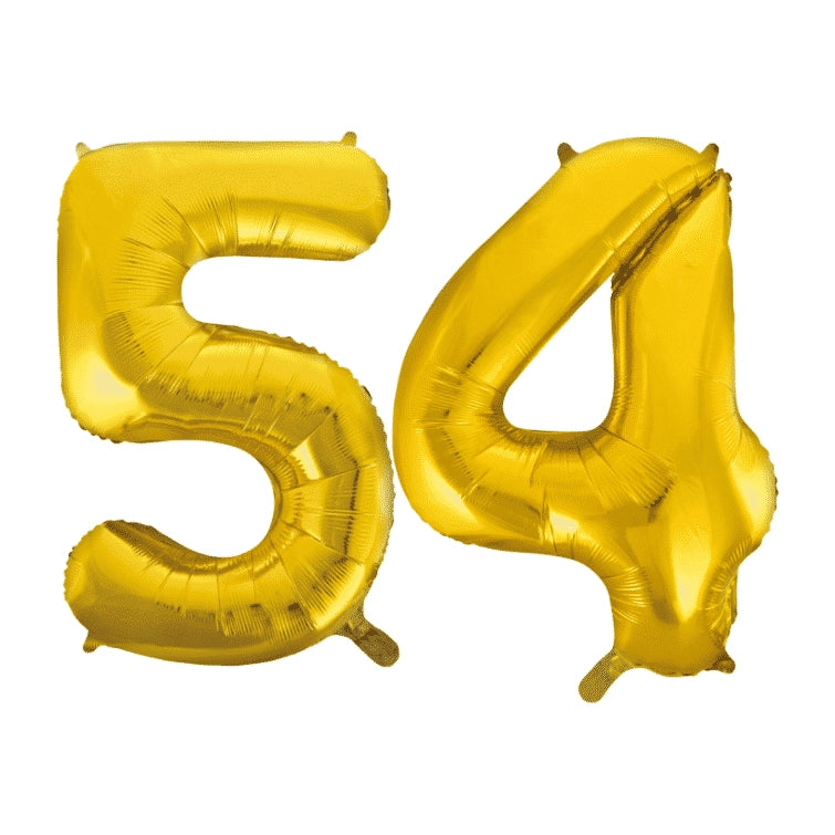 Folieballon 54 jaar Goud 41cm