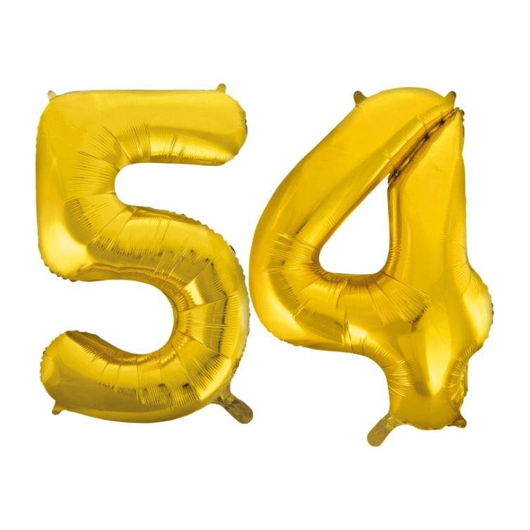 Folieballon 54 jaar Goud 86cm