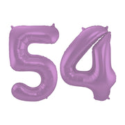 Folieballon 54 jaar metallic paars 86cm