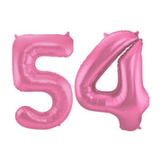 Folieballon 54 jaar metallic roze mat 86cm