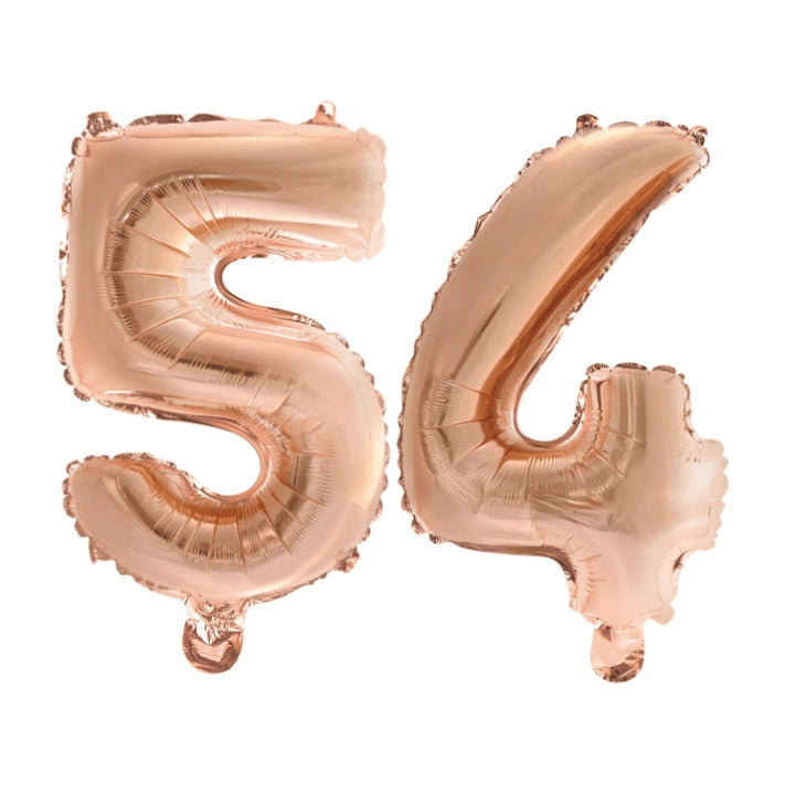 Folieballon 54 jaar Rosé Goud 41cm