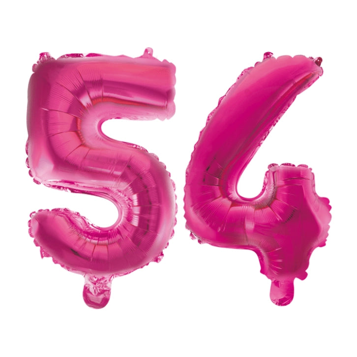 Folieballon 54 jaar roze 86cm