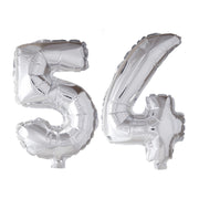 Folieballon 54 jaar zilver 86cm