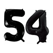 Folieballon 54 jaar zwart 86cm