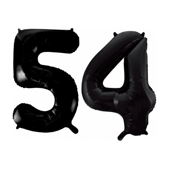 Folieballon 54 jaar zwart 86cm