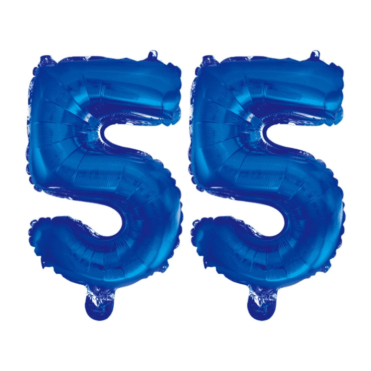 Folieballon 55 jaar blauw 41cm
