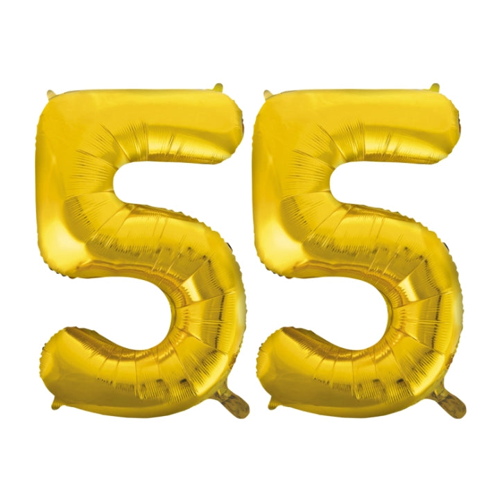 Folieballon 55 jaar Goud 66cm