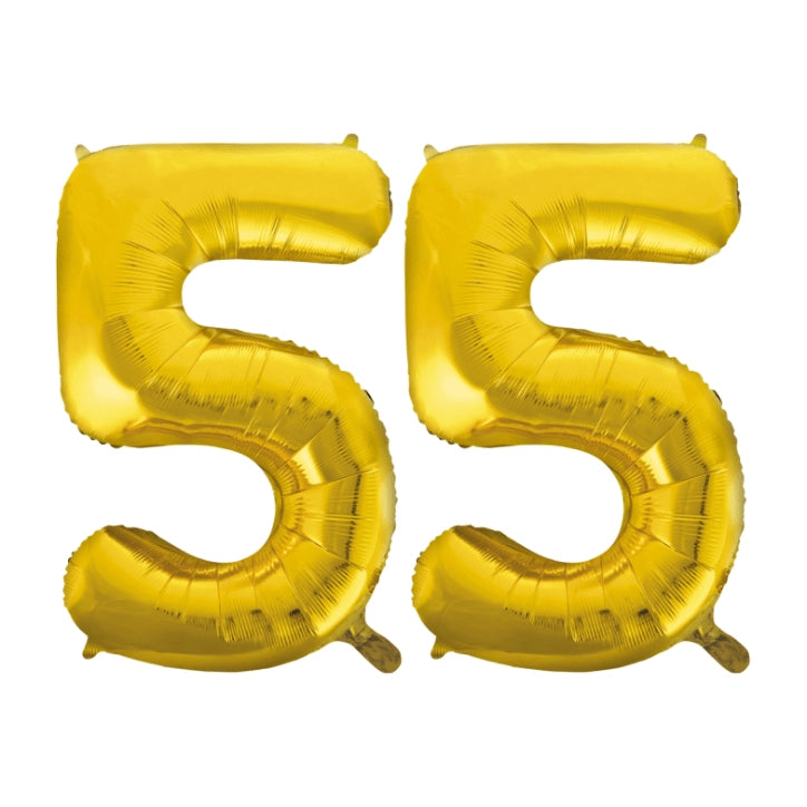 Folieballon 55 jaar Goud 86cm