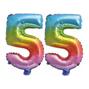 Folieballon 55 jaar Regenboog 86cm