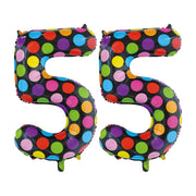 Folieballon 55 jaar stippen 86cm