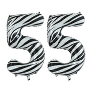 Folieballon 55 jaar zebra 86cm