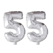 Folieballon 55 jaar Zilver 66cm
