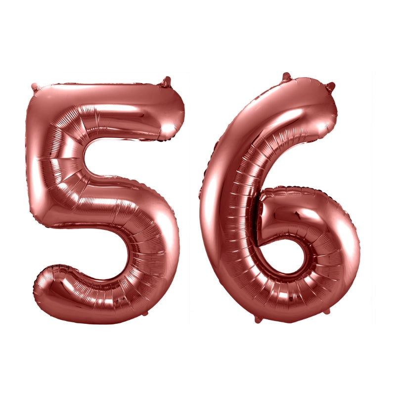 Folieballon 56 jaar brons 86cm