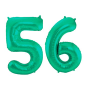 Folieballon 56 jaar metallic groen 86cm