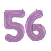 Folieballon 56 jaar metallic paars 86cm