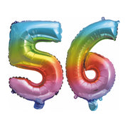 Folieballon 56 jaar Regenboog 86cm