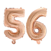 Folieballon 56 jaar Rosé Goud 41cm