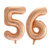 Folieballon 56 jaar Rose Goud 66cm