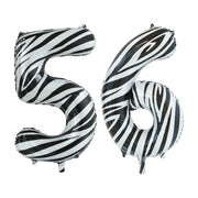 Folieballon 56 jaar zebra 86cm