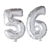 Folieballon 56 jaar zilver 86cm
