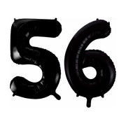 Folieballon 56 jaar zwart 86cm