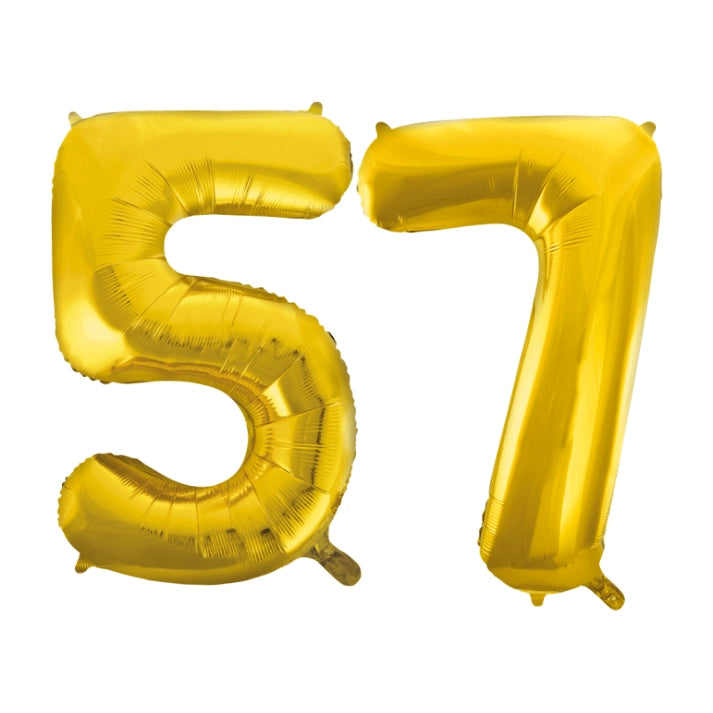 Folieballon 57 jaar Goud 86cm