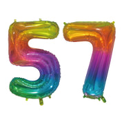 Folieballon 57 jaar Regenboog 76cm