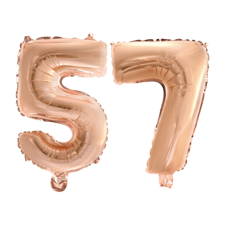 Folieballon 57 jaar Rosé Goud 41cm