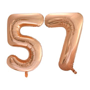 Folieballon 57 jaar Rose Goud 66cm