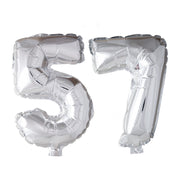 Folieballon 57 jaar Zilver 66cm