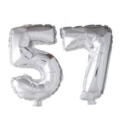 Folieballon 57 jaar zilver 86cm