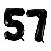 Folieballon 57 jaar zwart 41cm