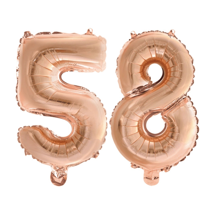 Folieballon 58 jaar Rosé Goud 41cm