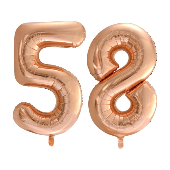 Folieballon 58 jaar Rosé Goud 86cm