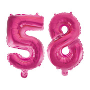 Folieballon 58 jaar roze 41cm