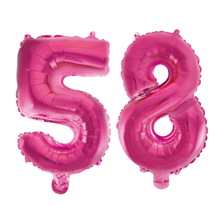Folieballon 58 jaar roze 41cm