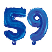 Folieballon 59 jaar blauw 86cm