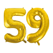 Folieballon 59 jaar Goud 41cm