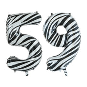Folieballon 59 jaar zebra 86cm
