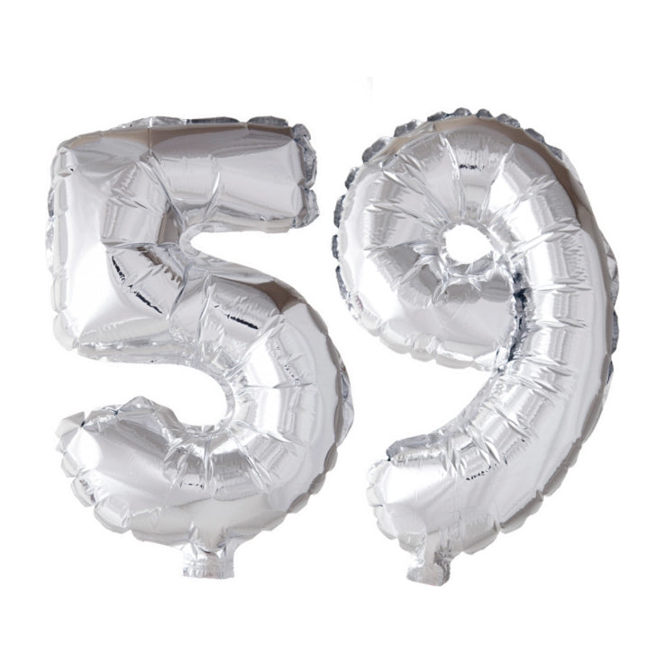 Folieballon 59 jaar Zilver 66cm